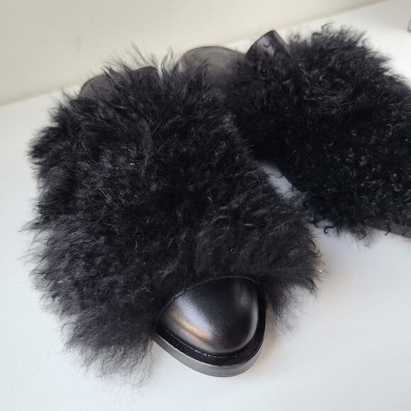 Freda Salvador NEW Dorinda Shearling Fur Calf Leather Mules Flats Women Size 6.5 - Picture 8 of 12